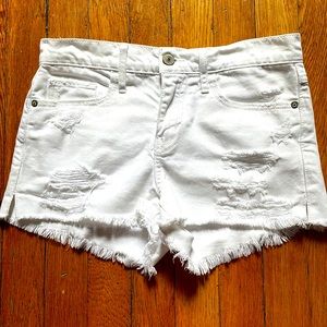 High Waisted White Abercrombie Shorts